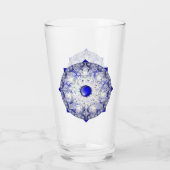 ギリシャのセラミックレースブルー&スノーフレーク タンブラーグラス (裏面)