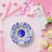 ギリシャのセラミックレースブルー&スノーフレーク ペーパーボウル (パーティー)