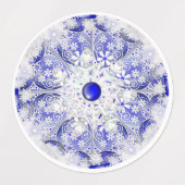 ギリシャのセラミックレースブルー&スノーフレーク ラベル (デザイン1)