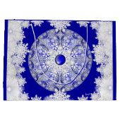 ギリシャのセラミックレースブルー&スノーフレーク ラージペーパーバッグ (裏面)