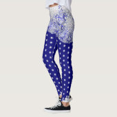 ギリシャのセラミックレースブルー&スノーフレーク レギンス (左)