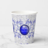 ギリシャのセラミックレースブルー&スノーフレーク 紙コップ (裏面)