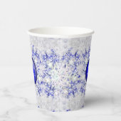 ギリシャのセラミックレースブルー&スノーフレーク 紙コップ (右)