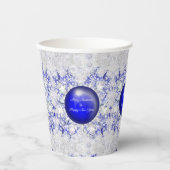 ギリシャのセラミックレースブルー&スノーフレーク 紙コップ (正面)