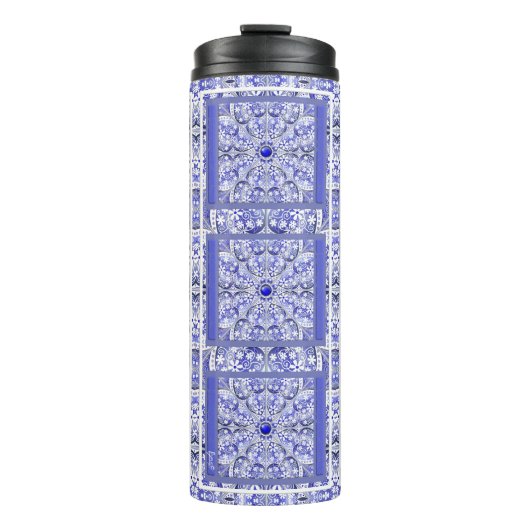 ギリシャのセラミックレースブルー タンブラー (正面)