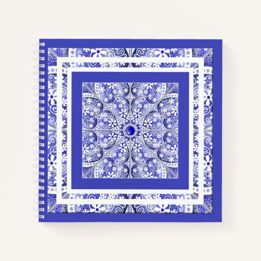 ギリシャのセラミックレースブルー ノートブック (正面)