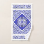 ギリシャのセラミックレースブルー バスタオルセット (ハンドタオル)