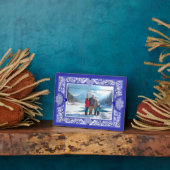 ギリシャのセラミックレースブルー フォトプラーク (側面)