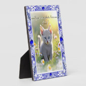 ギリシャのセラミックレースブルー フォトプラーク (側面)