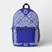 ギリシャのセラミックレースブルー プリントバックパック (正面)