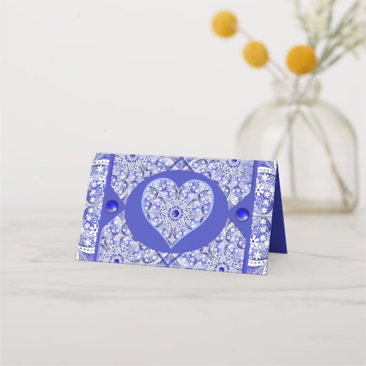 ギリシャのセラミックレースブルー プレイスカード (裏面)