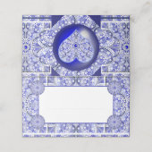 ギリシャのセラミックレースブルー プレイスカード (外部開封)