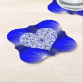 ギリシャのセラミックレースブルー ペーパーコースター (アングル)