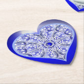ギリシャのセラミックレースブルー ペーパーコースター (アングル)