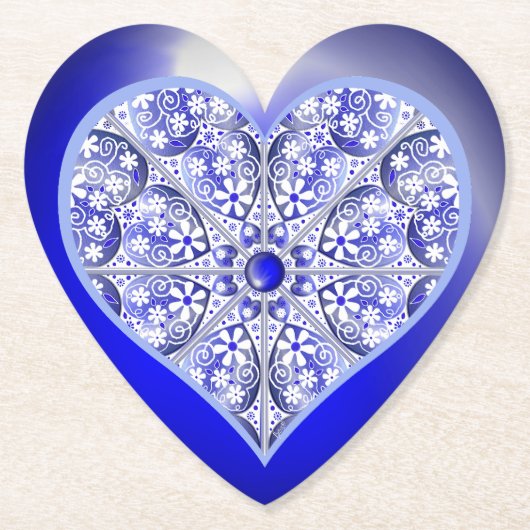 ギリシャのセラミックレースブルー ペーパーコースター (正面)