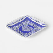 ギリシャのセラミックレースブルー ペーパープレート (傾斜あり)