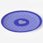 ギリシャのセラミックレースブルー ペーパープレート (アングル)