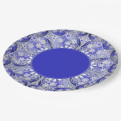 ギリシャのセラミックレースブルー ペーパープレート (アングル)