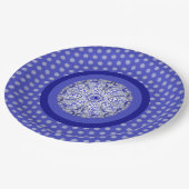 ギリシャのセラミックレースブルー ペーパープレート (アングル)