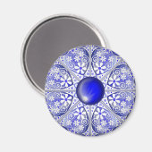 ギリシャのセラミックレースブルー マグネット (正面/裏面)