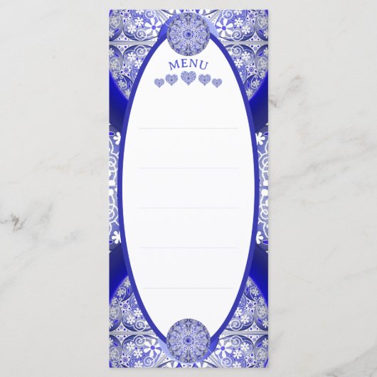 ギリシャのセラミックレースブルー メニュー (正面)