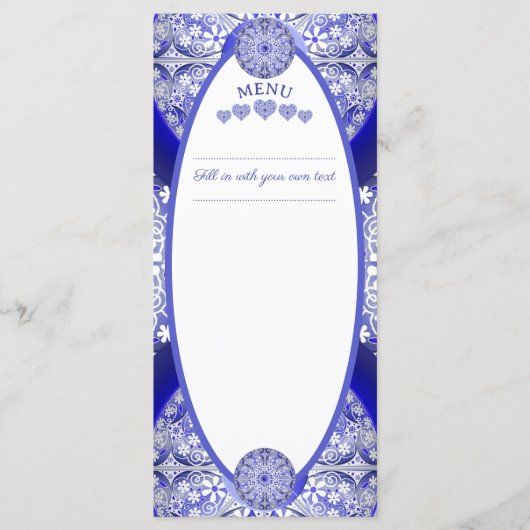 ギリシャのセラミックレースブルー メニュー (正面)