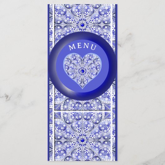 ギリシャのセラミックレースブルー メニュー (裏面)