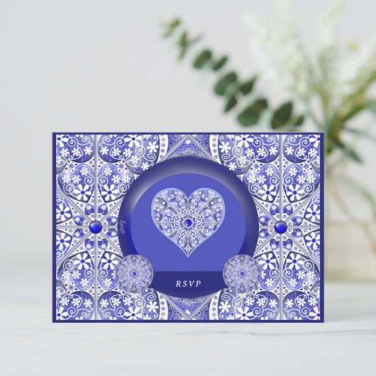 ギリシャのセラミックレースブルー 出欠カード (スタンド正面)