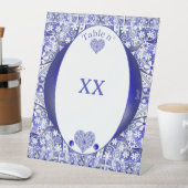 ギリシャのセラミックレースブルー 台座サイン (インサイチュ)