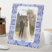 ギリシャのセラミックレースブルー 台座サイン (インサイチュ)