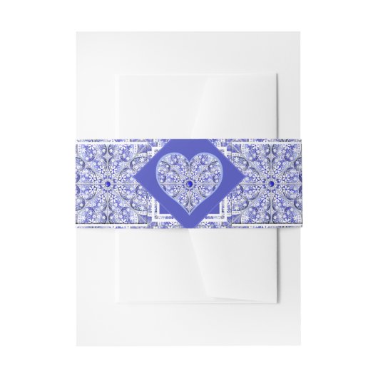 ギリシャのセラミックレースブルー 招待状ベリーバンド (正面例)