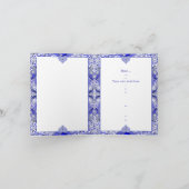 ギリシャのセラミックレースブルー 招待状 (内部)