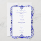 ギリシャのセラミックレースブルー 招待状 (裏面)