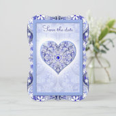 ギリシャのセラミックレースブルー 招待状 (スタンド正面)