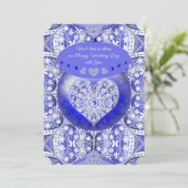 ギリシャのセラミックレースブルー 招待状 (スタンド正面)