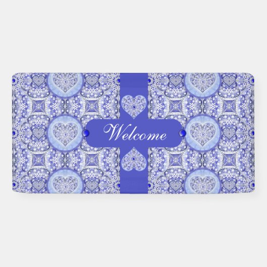 ギリシャのセラミックレースブルー 横断幕 (横)