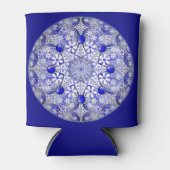 ギリシャのセラミックレースブルー 缶クーラー (正面)