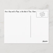 ギリシャのティノス島のピルゴスで食事 ポストカード (裏面)