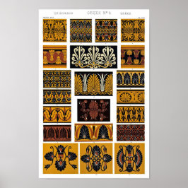 ギリシャのテキスタイル・アート ポスター