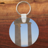 ギリシャのテンプルボタンキーリング キーホルダー (正面)