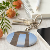 ギリシャのテンプルボタンキーリング キーホルダー (側面)