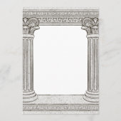 ギリシャのトガパーティの招待状と石柱 招待状 (裏面)