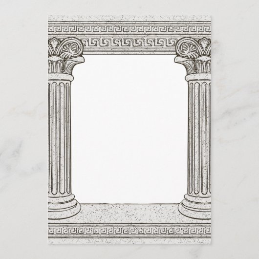 ギリシャのトガパーティの招待状と石柱 招待状 (裏面)