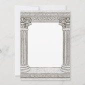 ギリシャのトガパーティの招待状と石柱 招待状 (裏面)