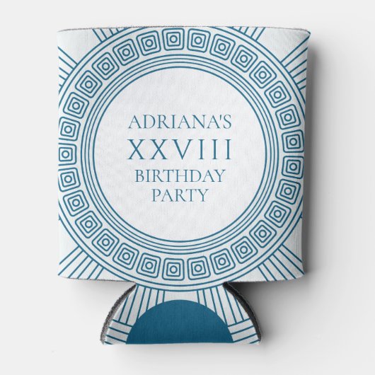 ギリシャのトガパーティーテーマと青 缶クーラー (正面)