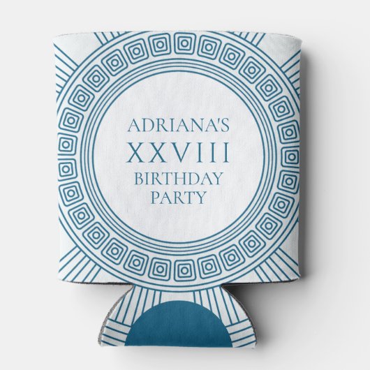 ギリシャのトガパーティーテーマと青 缶クーラー (裏面)