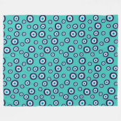 ギリシャのトルコの防護性悪魔の目のパターン(の模様が)ある記号 フリースブランケット (正面(横))