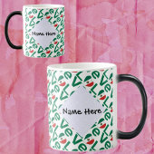 ギリシャのハート国旗の青い恋タイルパーソナライズされた モーフィングマグカップ