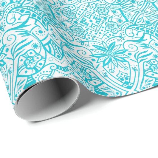 ギリシャのバロック様式アラベスクヴィンテージボヘミアンパターン[ ラッピングペーパー (ロールコーナー)