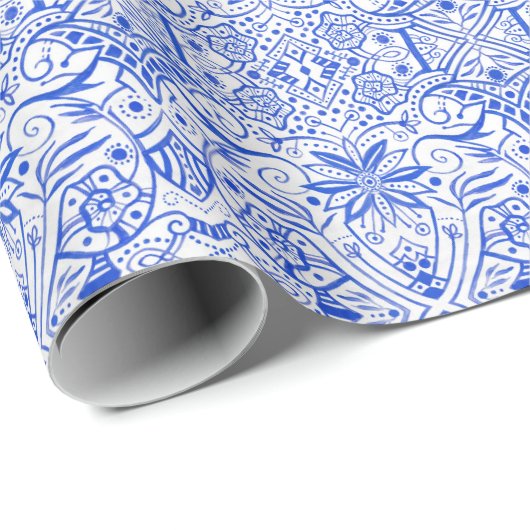 ギリシャのバロック様式アラベスクヴィンテージボヘミアンパターン[ ラッピングペーパー (ロールコーナー)
